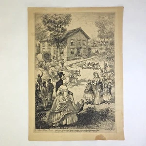 Chicago’s First School House Etching by Wm Mark Young Koopman Robinson Neumer - Photo 1 sur 8