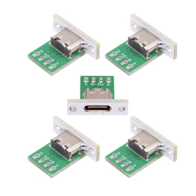 CY 5pcs/set Type C Socket DIY OEM Panel Mount Type with PC Board 24pin USB 2.0 - Image 1 of 4