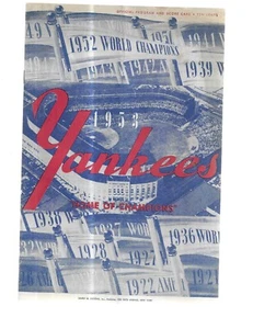 NEW YORK YANKEES 1953 PROGRAM SCORECARD VS. PHILALPHIA A'S - Picture 1 of 3