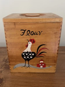 Juego de 3 botes de cocina vintage de madera pintados a mano, juego de 3 - Imagen 1 de 7