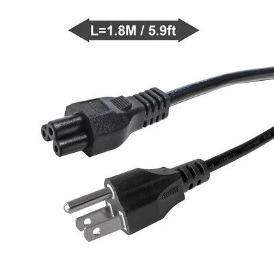 Notebook Replacement Power Cord 3 Prong Computer Supply Laptop New Black - Image 1 of 4