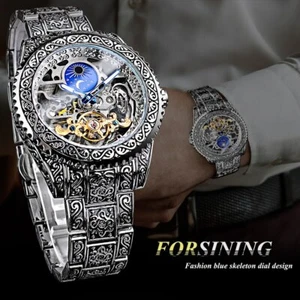 Reloj de pulsera Forsining para hombre esqueleto tallado tourbillon relojes mecánicos de lujo - Imagen 1 de 12