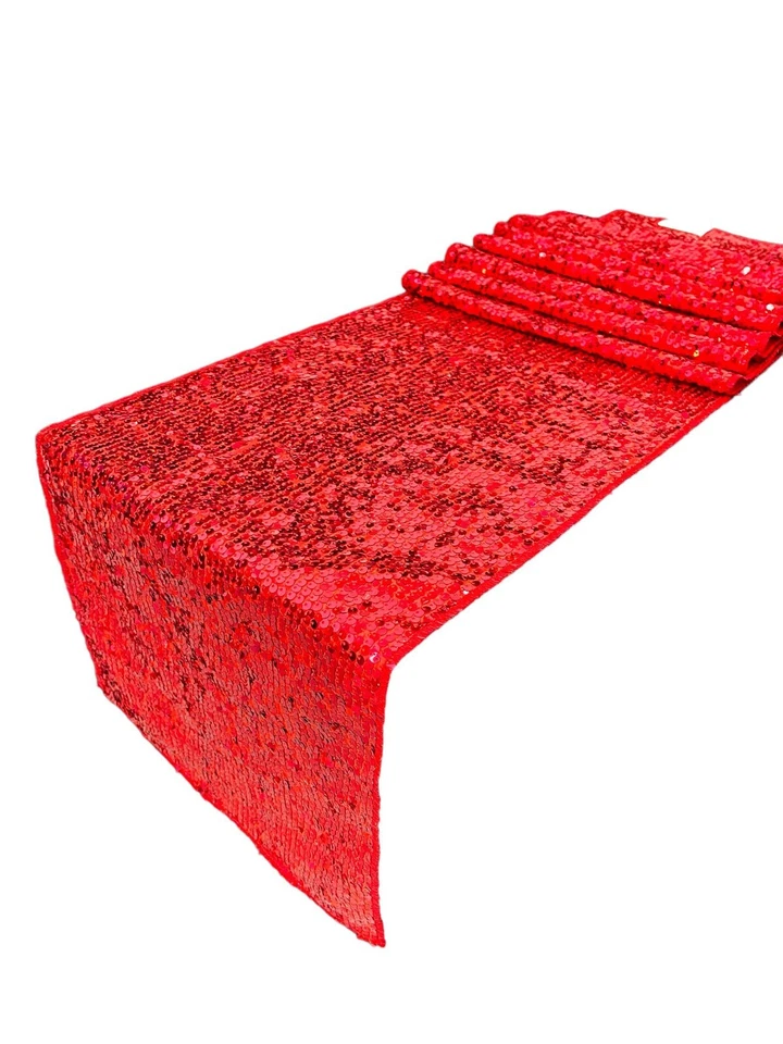 Taffeta Sequins Table Runner - 12" x 90" Shiny Sequins on Taffeta (Pick Color) - Image 1 of 1