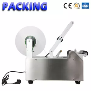 MT-50 Semi-Auto Round Bottle Labeling Machine Plastic Jar Pot Label Sticker CE - Foto 1 di 7