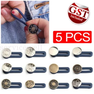 1/2/5Pcs Metal Elastic Expander Jean Pants Waist Extender Stretch Button Instant - Picture 1 of 17