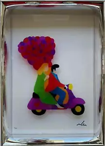 Happy (Plexiglas) Rahmen Lodola Werk SIEBDRUCK auf Plexiglas mit Rahmen 35x50 - Bild 1 von 1