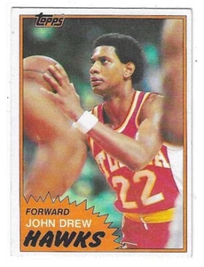 1981-82 TOPPS JOHN DREW BASE SET #1 ATLANTA HAWKS - Picture 1 of 2