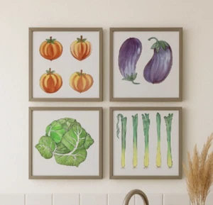 Gemüse Keramik Fliesen Spanisch Handbemalt - 4er Set - 6x6" - Küche Dekor - Bild 1 von 9