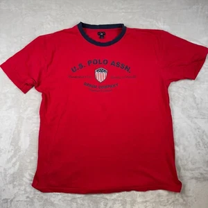Vintage US Polo Assn Men’s 3XLT Casual American Flag Logo T-shirt Denim Company - Picture 1 of 12