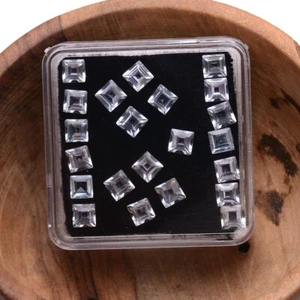 22 Stck. Natürlicher Topas 4 mm Funkelnd Quadrat Facettschliff Unbehandelt Lose Edelsteine - Bild 1 von 6