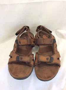 Earth Spirit Brown Leather Sandals Size 10 Adjustable Strap - Picture 1 of 9