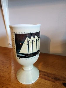 Warren Kimble Amerikanische Volkskunst Otagiri Segelschiffe Standfuß Kaffeetasse Becher - Bild 1 von 5