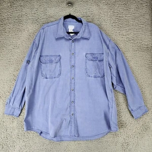 King Size Hemd Herren 3XL Blau Langarm Knopfleiste Chambray Rollriegel - Bild 1 von 8