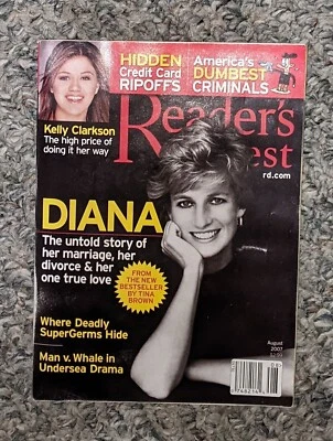 Readers Digest Magazine Princess Diana August 2007 Untold Story, Kelly Clarkson - Imagem 1 de 2