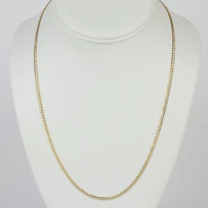 Oro King 14k Yellow & White Gold Women's Curb Link Chain Necklace 20" - Picture 1 of 2