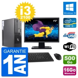 PC Fujitsu E500 Dt Pantalla 19" Intel i3-2100 RAM 16Go Disco 500Go Windows 10 Wi - Imagen 1 de 3