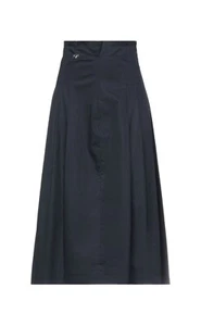 $795 FALDA MIDI ALGODÓN AZUL MARINO BLUMARINE TALLA 4 - Imagen 1 de 12