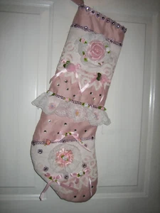 Christmas Stocking Decoration Wall Hanging Toy Pink - Picture 1 of 9