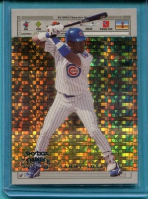 Tarjeta #9 de Sammy Sosa Chicago Cubs 1999 Skybox Thunder MLB Batters.com Foto 1 de 2