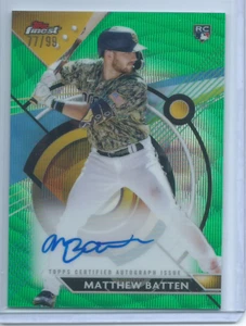 Matthew Batten Rookie RC Green Wave Auto /99 2023 Topps Finest Baseball - Picture 1 of 2