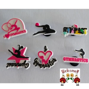 GYMNASTICS GYMNAST SHOE CHARM CROC JIBBITZ CUTE DANCE CAKE TOPPER 159 SPORTS - Picture 1 of 8