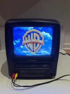 Funai F3809C 9'' Retro Gaming Color CRT TV/VCR Combo Front A/V Aux Input *READ* - Picture 1 of 8