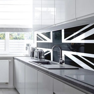 Splashbacks Acrílicos Premier Range Negro N Blanco Union Jack y Accesorios - Imagen 1 de 5