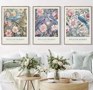 Set Of 3 William Morris Canvas Wall Art Prints 30x40cm Poster Style #131 - Picture 1 of 4