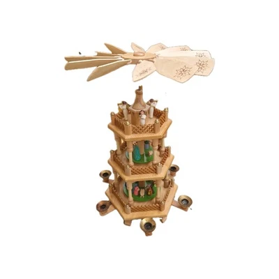 Pyramide Expertic DDR 45cm Erzgebirge Seiffen 3-stöckig Christi Geburt   - Bild 1 von 4