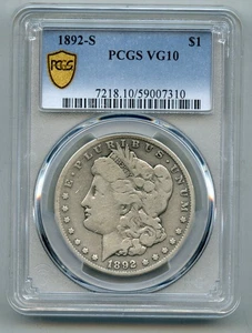 1892 S Morgan Silver Dollar PCGS VG 10 - Picture 1 of 4