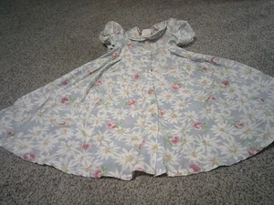 Daisy Kingdom Floral Dress Puff Sleeve Full Skirt Petticoat Size 5 Daises - Picture 1 of 4