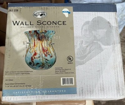 Nuevo Aplique de Pared de Vidrio Arte Hampton Bay Caja Abierta Nunca Usado Foto 1 de 2