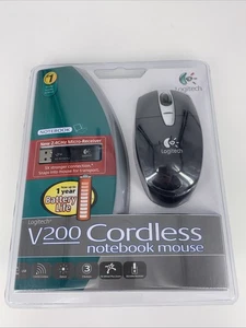 Logitech V200 Cordless Notebook Mouse 2.4ghz Optical Wireless NIB New Old Stock - Picture 1 of 2