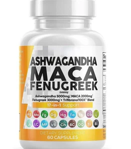 5000mgN 60 Capsules Supplement New In Box Maca Root 2000mg Ashwagandha - Picture 1 of 7