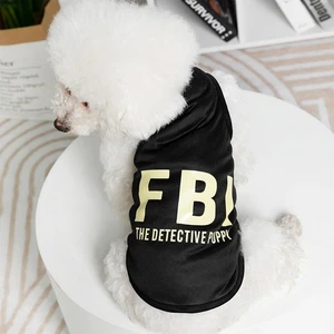 Pet Dog T-shirt Letter Print Shirt Small Breed 4 Pcs Pullover Vest Soft Sweater - Picture 1 of 19
