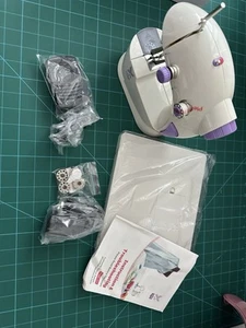 HomeVibe Mini 2-Speed Portable Sewing Machine - White/Purple - Picture 1 of 2