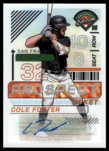 2024 Panini Prospect Edition COLE FOSTER PROSPECT BIGLIETTO AUTO #94 SAN FRANCISCO - Foto 1 di 2