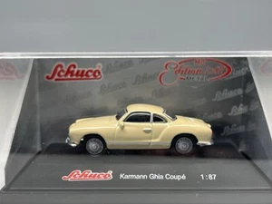 SCHUCO 1:87 KARMANN GHIA COUPE CREAM HO / OO MODEL RAIL DIECAST MODEL CAR - Picture 1 of 19