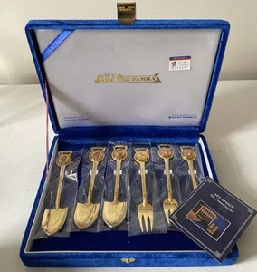 1988 Seoul Olympics Hodori Mascot Spoons – Set of 6 Gold-Plated Velvet Box - Picture 1 of 9