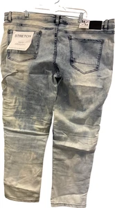 Bleecker & Mercer Men's Jeans 44/32 Slim Fit Distressed Crinkle Stretch - Picture 1 of 5