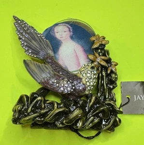 Rare Vintage Jay Strongwater Cystal Bird Flower Oval Embellished Picture Frame - Picture 1 of 6