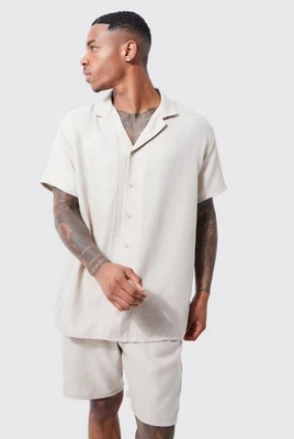 JUEGO CAMISA Y CORTO BOOHOOMAN OVERSIZE LINO TALLA L Foto 1 de 3