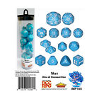 Impact Dice Poly Dice Of Unusual Sizes Set - Blue W/White (14) New