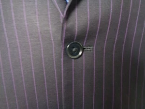 40R Men's Sport Coat Tallia Tailored Fit Black Stripe Worsted Wool lPeak Lapel - Picture 1 of 21