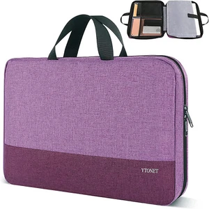 Womens Pink Laptop Bag Computer Bag, 14 in Sleeve Purple Slim Water Resist Case - Picture 1 of 7