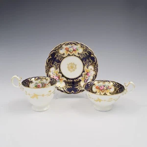 Stunning Coalport Porcelain Adelaide Tea & Coffee Cup & Saucer Trio c.1835 - Picture 1 of 13