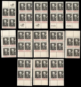 US # 1383 Dwight D Eisenhower MNH Plate / ZIP / Mail Early Blocks (52 Stamps) - Picture 1 of 1