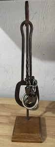 Tucker Jones Tavern Puzzle Iron With Forged Stand 14" tall - Brain Teaser - Picture 1 of 3