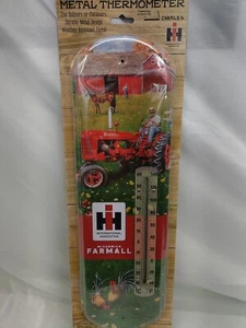 IH McCormick-Farmall H Tractor Scene Metal Thermometer, 5.125in x 17.375in 42021 - Picture 1 of 3