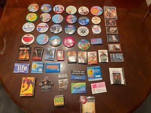 LOT Of 50 Vintage 70s - 00's Metal Round Button Pins Pinbacks -  Advertise - Picture 1 of 9